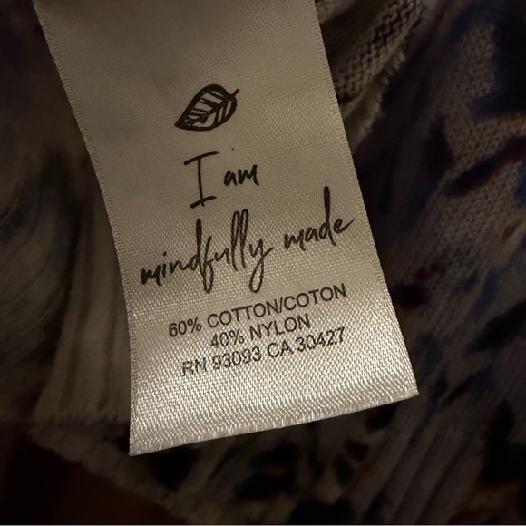 NWT Nic + Zoe Washed Chevron Knit Leopard Print Sweater Top Size XL reg $158 - Picture 5 of 5